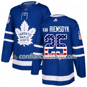 Adidas Maillot de Hockey Toronto Maple Leafs James Van Riemsdyk 25 2017-2018 Bleu USA Flag Fashion Authentic - Homme